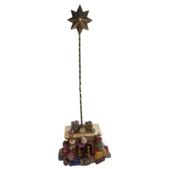 Christopher Radko Christmas Ornament Holder Display Hanger Stand Cat Fireplace - Picture 2 of 12